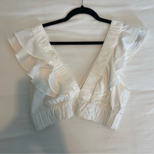 Abercrombie & Fitch. V Neck White Top. Size S. Never Worn
